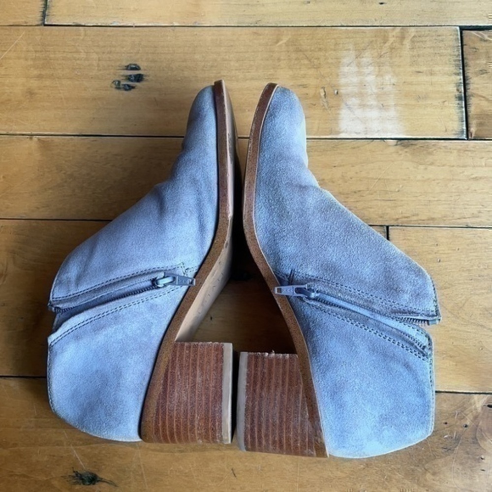 1 State leather suede booties 8 gray - Picture 2 of 8